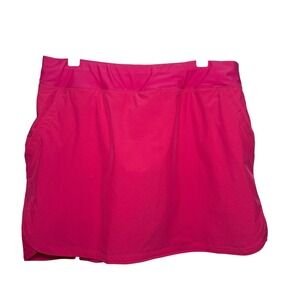 Lands End Womens Swim Skort Size 16 Pink Polyester Spandex Athletic Tennis Golf